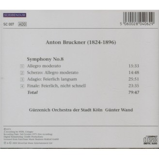 BRUCKNER - Wand - Symphonie n°8 en ut mineur WAB 108..